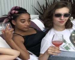 Amandla Stenberg consuming alcohol